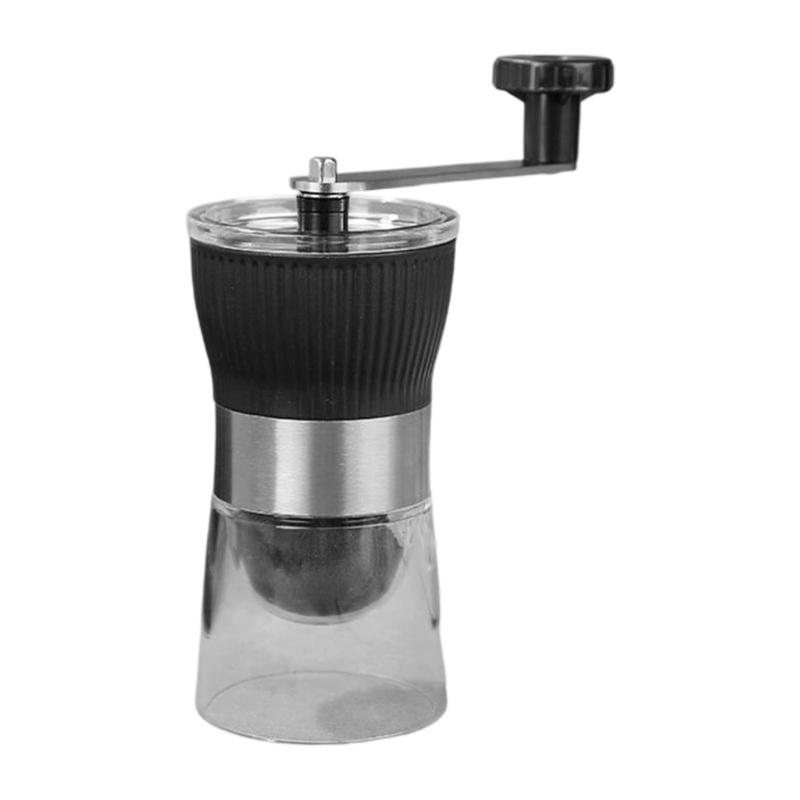 

Premium Manual Coffee Grinder Adjustable Ceramic Burr With Detachable Glass Bowl For Coarse To Fine Grinding чёрный