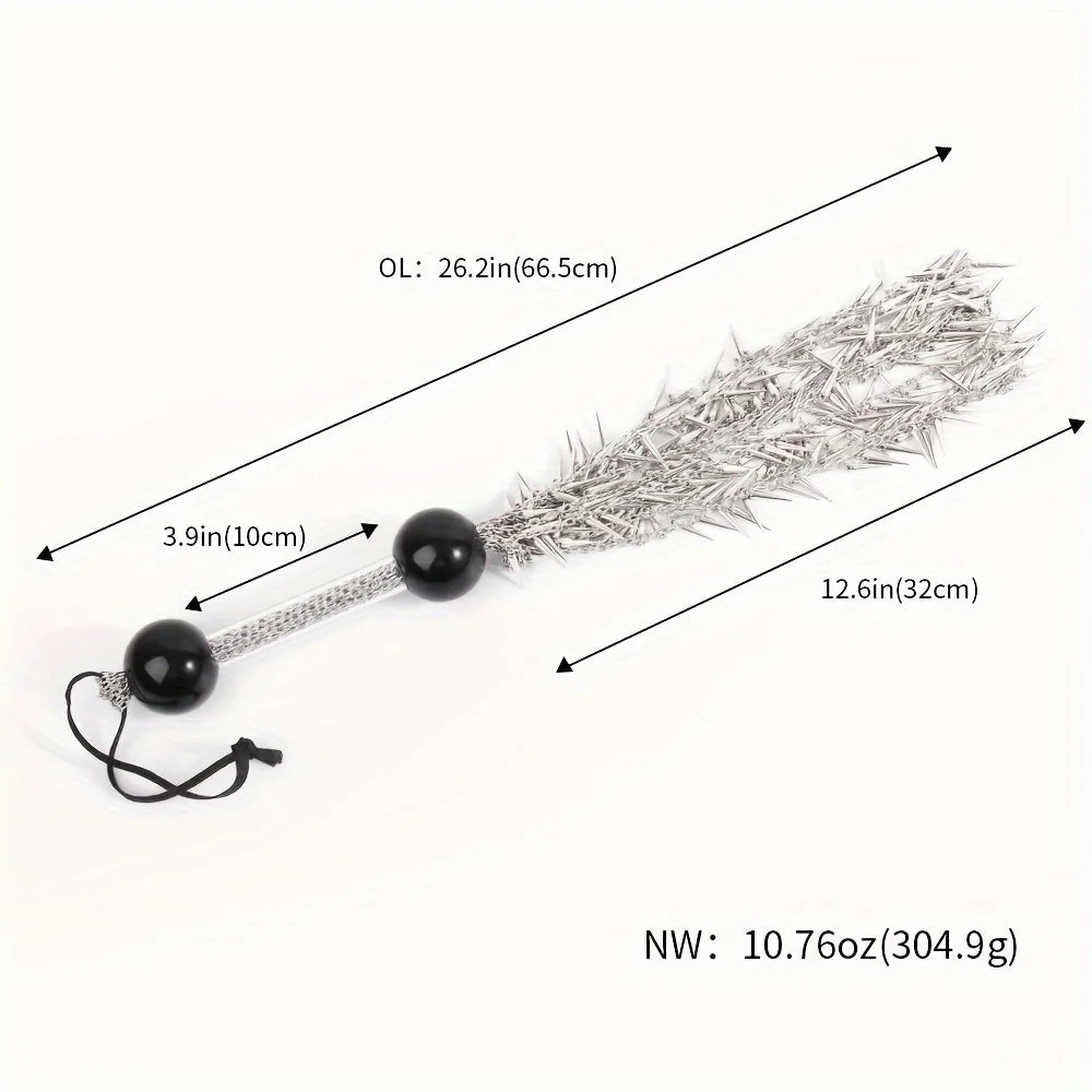 Metal Pepper Double Bead Chain Whip With Restraints Spanking Flogger  Adult Flirting Sex Play Toys For Women And Couples Restraint Kits & Sets