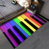 Rainbow Piano Key Pattern Rug for Music Lovers Suitable for use as an anti-slip game mat for living room and bedroom sofas