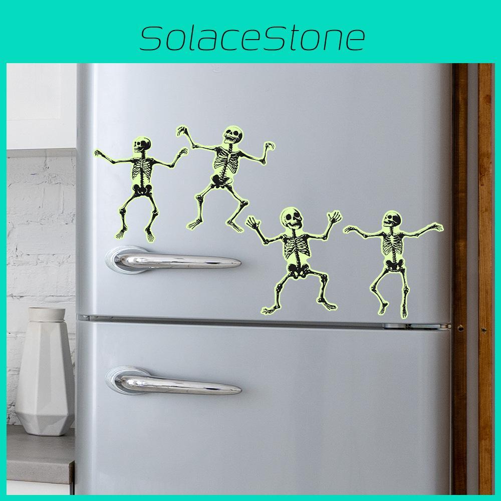 Skeleton Halloween Glow Wall Sticker Pvc Decal For Living Room And Home Decor