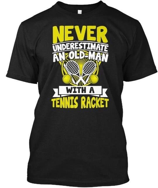 Tennis Player Old Man Racket T shirt Made in the USA Size S to 5XL L