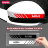 2PCS Car Badge Rearview Mirror Decor Sticker Vehicle Body Refit Decal For Mini Cooper Countryman Clubman R55 R56 R60 F54