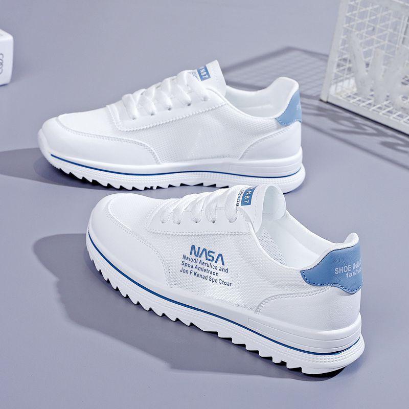 Ladies Breathable White Shoes Outdoor Non Slip Board Shoes Trendy Comfort Running Shoes Women's Lightweight Lace Up Flats Mujer
