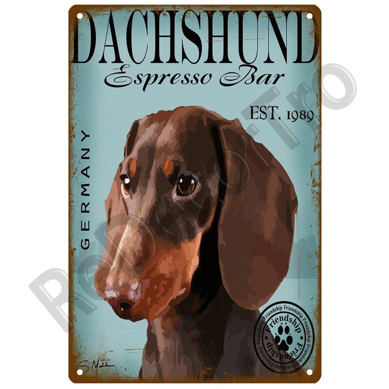 Retro Black Cat Metal Vintage Poster Funny Dog Wall Art Pet Sign Cafe Mural Plaque Metal Sign Tin Sign Plate Bathroom Home Decor