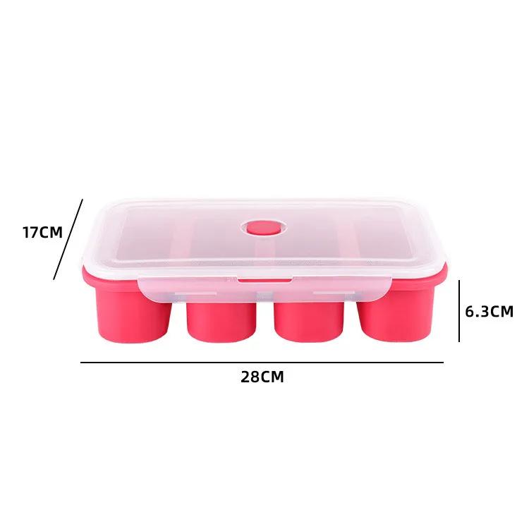 

Гигантское хранилище для еды, соуса с крышкой, силиконовые поддоны Cozinha для заморозки, очень большой лоток для кубиков супа, формы для заморозки продуктов