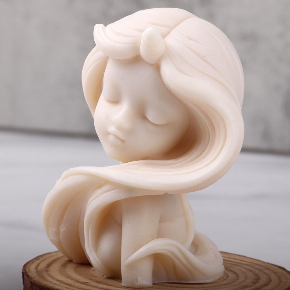 Princess Dolls Series Gypsum Mold Cute Girl Portrait Candle Making Handmade Soap Resin Epoxy Silicone Mould Girls Birthday Gifts