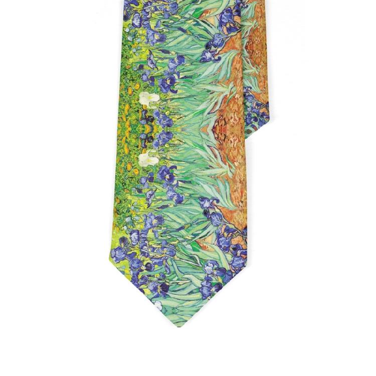 Fashionable Vintage  Oil Painting Print Tie For Men and Women Silk Fabric Comfortable Long Tie 13 Unique Patterns