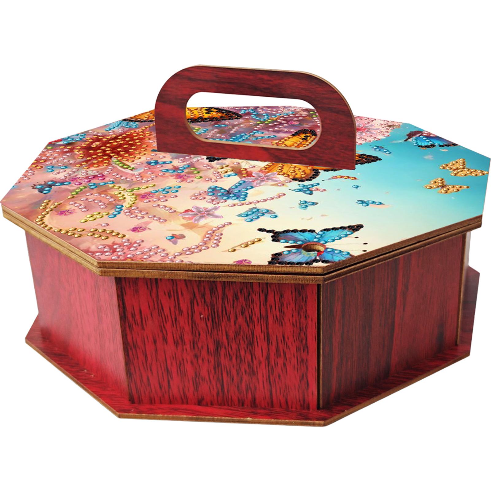 

5D DIY Diamond Art Crystal Painting Snack Box Wooden Rhinestones Decorative Holder Box Special Shaped Birthday Gifts for Friends