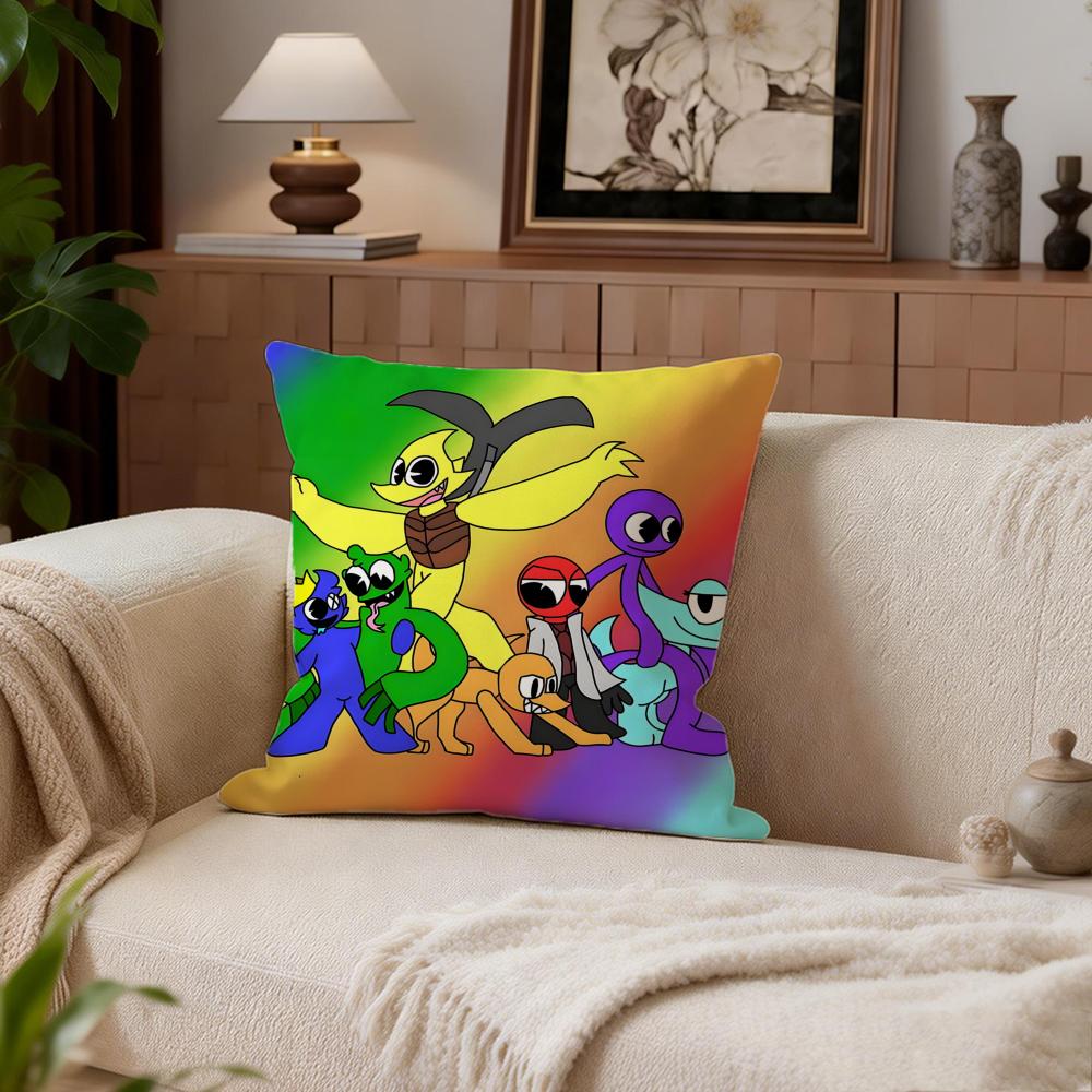 Horror Rainbow Friends Cushion Cover Cushion Cover Set 4Pcs 50x50 45x45 40x40 Pillowcase Decorative Sofa Home Decor