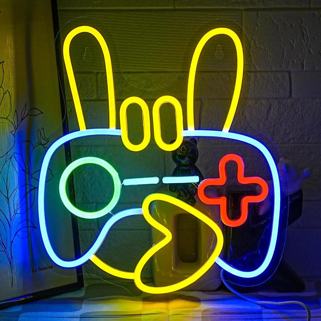 Game Neon Sign Gamepad Shape Signs for Game Room Wall Bedroom Decor, for Boys Gamer Gifts Teen Gaming Zone Party Decor