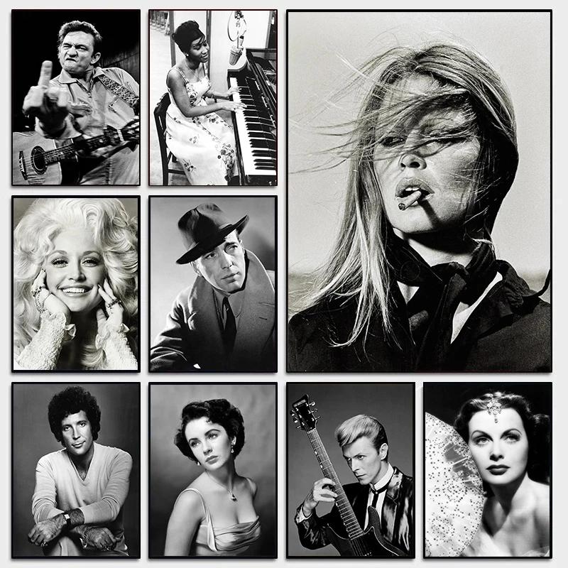 Vintage 70er Jahre Filmstar Brigitte Bardot Rauchend Dolly Parton Porträt Poster Leinwandbild Wandkunst Bilder Heimdekor Geschenk