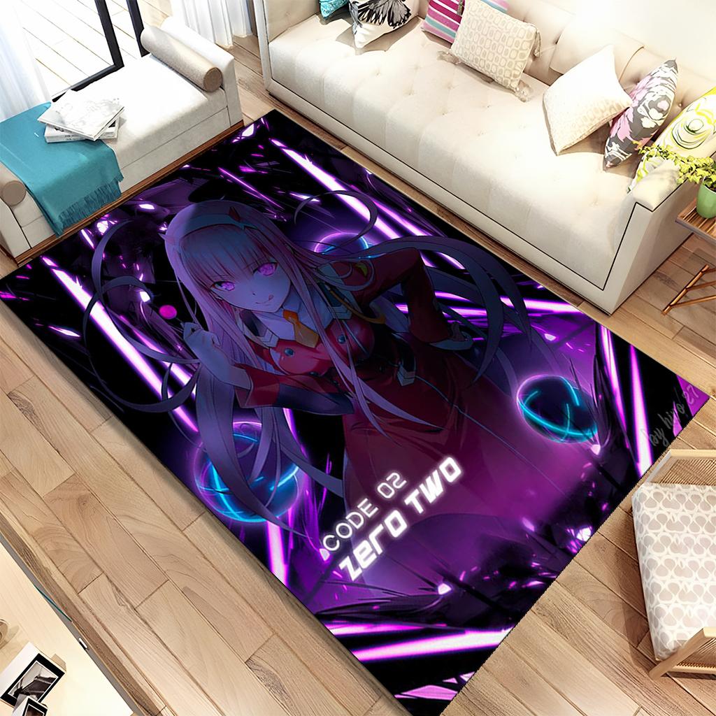 Sexy Girl Zero Two DARLING In FRANXX Area Rug,Carpet for Home Living Room Bedroom Sofa Doormat Decor,kid Non-slip Floor Mat Gift