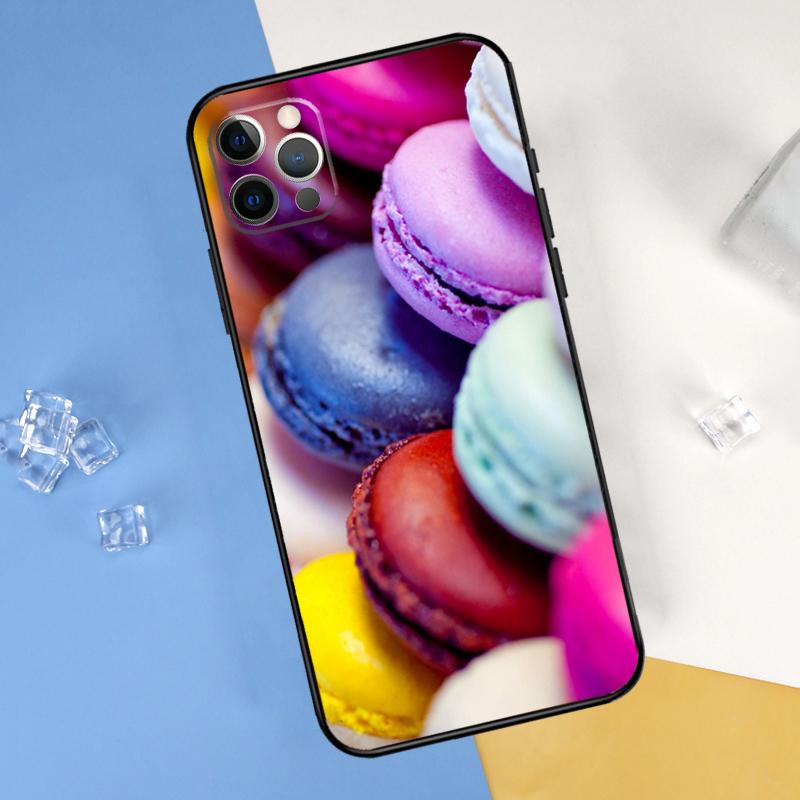 

Macarons Cake Dessert Phone Case For iPhone 16 Pro Max 13 12 Mini 11 14 15 Pro Max XR 16 15 Plus 16e Cover Shell iPhone 15 Pro