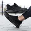 Men's Large Size Lightweight Sports Shoes Flyknit Fitness Jogging Shoes Outdoor Sports Shoes