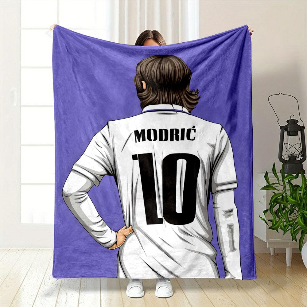 Soccer player in white jersey with the number 10 on the back. for all seasons blanket lunch break throw gift