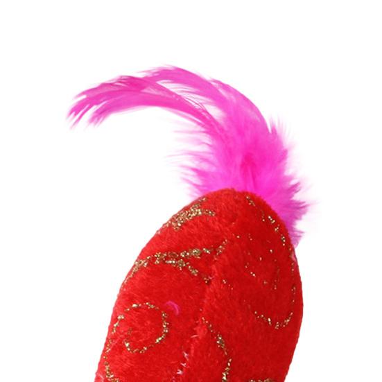 Cat Toy Built-in Catnip Plush Mouse Interactive Toy Cat Teaser Pet Feather Toy New Year Gift