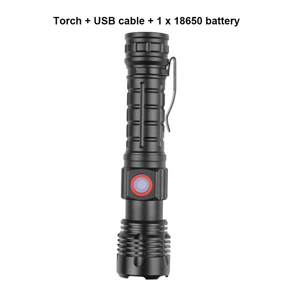 Small Flashlight Super Bright Portable Torch Rechargeable Multipurpose Light Hand Lamp Lighting Outdoor Household