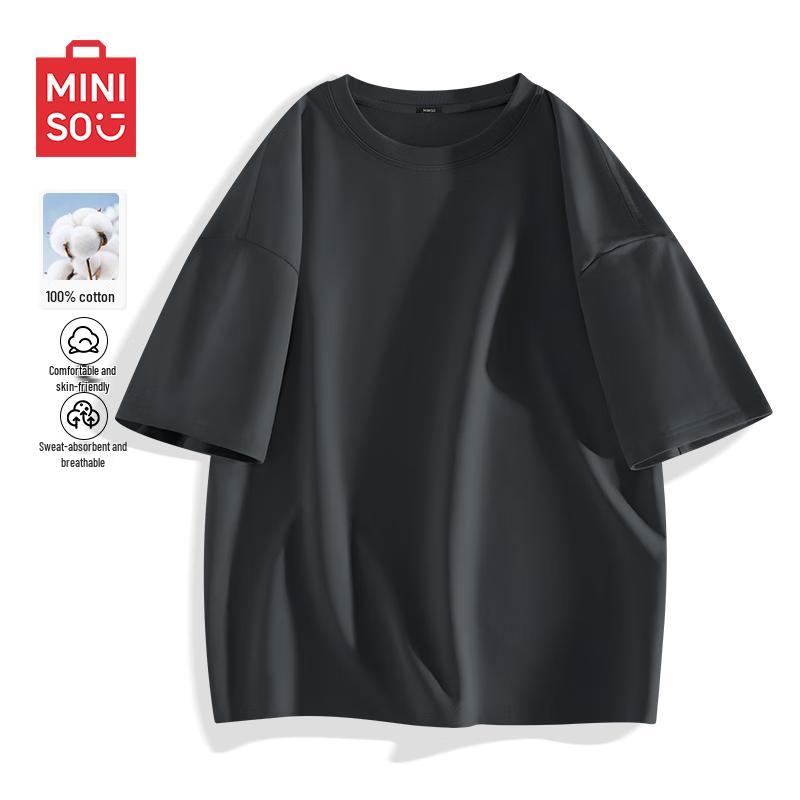 MINISO Men s Pure Cotton Short Sleeve T-Shirt M