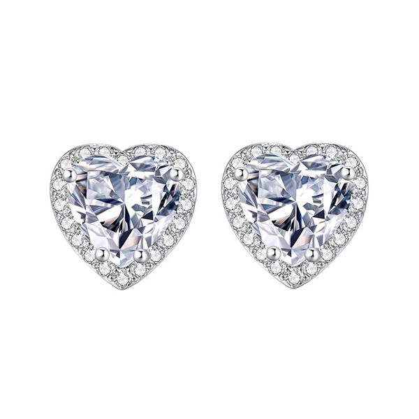 Exquisite Herz Ohrstecker Frauen Hochzeit Partei Schmuck Trendy Elegante Weibliche Schillernde Zirkonia Anmutige Accessoires