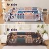 1Pc New Modern Style Linen-cotton Double Face Usable Sofa Blanket with Tassels Decor Multi-purpose for Living Room,Bedroom Sofa