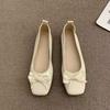 Spring and Autumn New Shallow Pedal Flat-soled Bow Soft-soled Doudou Single Shoes Fashionable Versatile French Mary Shoes