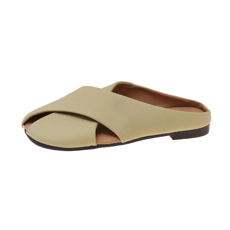 Baotou Half Slippers Women's Summer Wear Exquisite 2025 New French Half-drag Sandals with Skirts Versatile Cool Slippers
