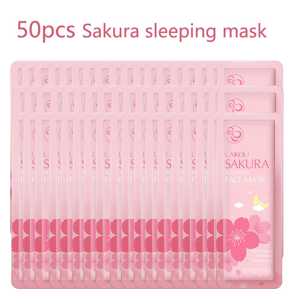 50PCS LAIKOU Matcha Moisturizing Sleeping Mask Facial Night Packs Smooth & Tender Skin Hydration Travel Bags Face Skin Care