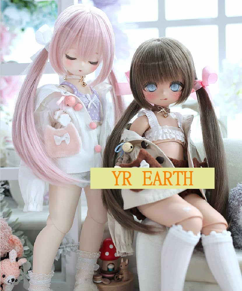 Heat-resistant wig for dolls ST178 Twin tail 13 doll compatible wig Pale pink