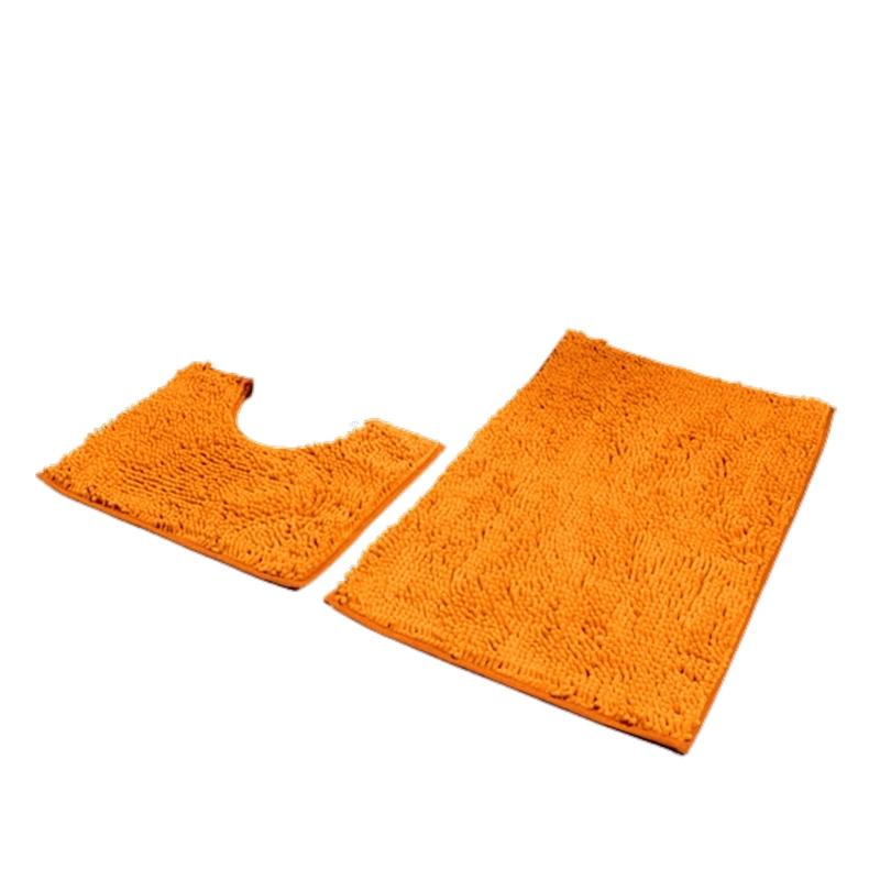 

Набор из 2 ковриков для ванной из шенилла, нескользящие коврики для туалета, супервпитывающие оранжевый