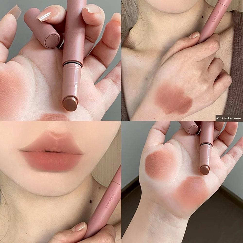 Soft Mist Texture, Lightweight and Non-Tightening on Lips! Joocyee/Yeast Color Powder Mist Lipstick Pen Matte Mist Powder Brown Non-Stick Cup Lip Mud