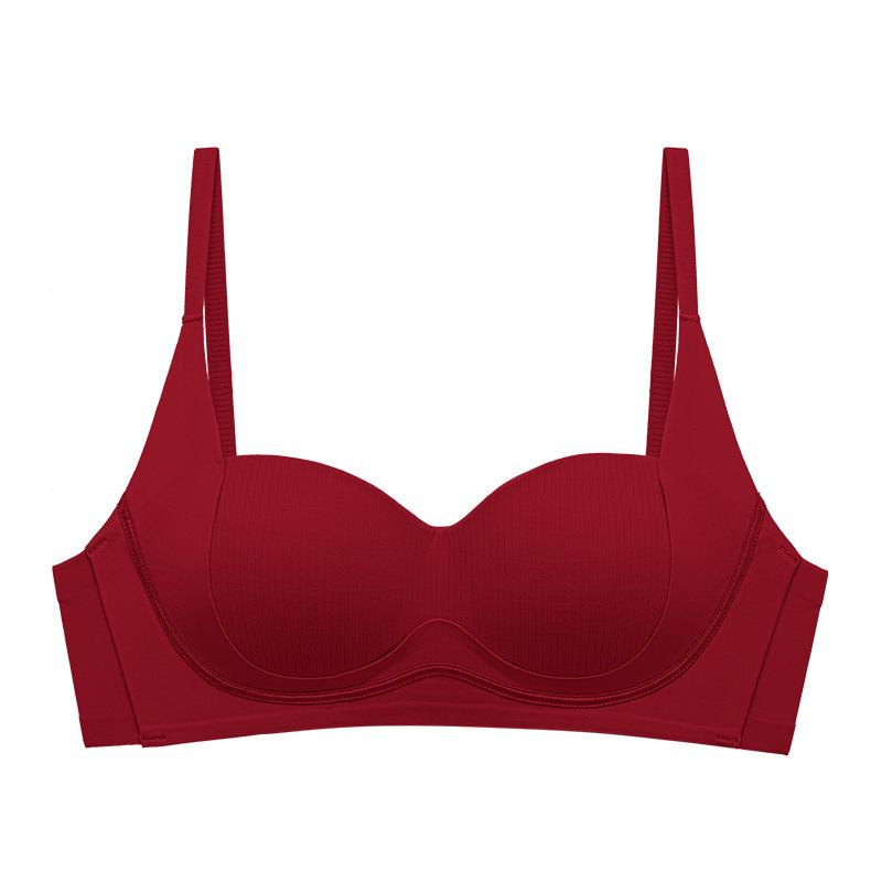 Traceless underwear women's small breasts gather and show big new breasts, anti-sagging, no steel ring bra