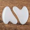 White Jade Facial Beauty Scraping Massage Tool Heart Shaped  Gua Sha Tool