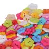 200pcs Colorful Two-Hole Sewing Buttons Two Holes Plastic Buttons Flower Buttons  For DIY Crafts