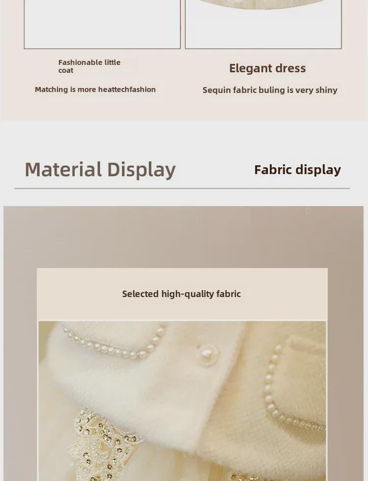 Toamna/Iarna 2024 Rochie Printesa de Lână pentru Fete cu mâneci lungi