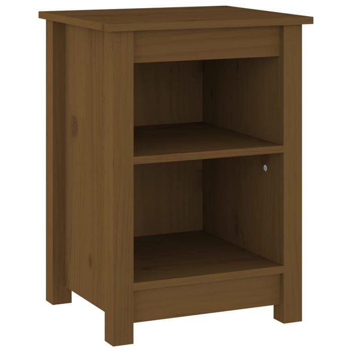 Exclusive House - Honey Brown Bedside Table 40x35x55 Cm Solid Pine Wood