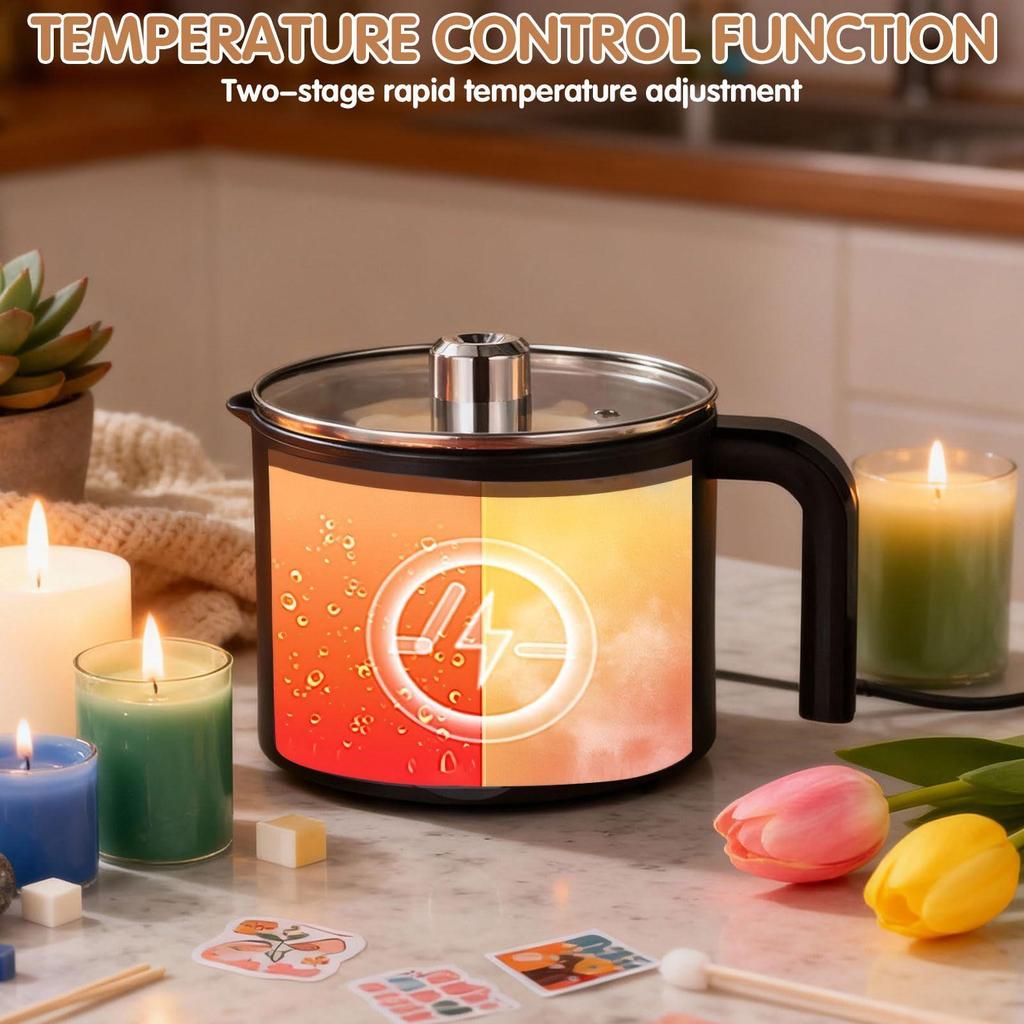 Wax Melting Pot 1.5L Large Stainless Steel Electric Non-stick Candle Making Pot Melting Pitcher for Soap Candy Chocolate Butter