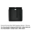 For Tesla Model Y Launch Juniper 2025 Model 3 Highland 2024 Center Console Eyeglasses Storage Box Armrest Box Silicone Pad