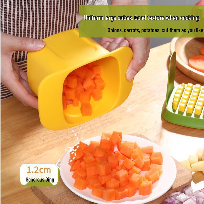 Multifunktionaler Gemüse- & Obstschneider: Pommes Frites-, Zwiebel-, Gurken-, Karotten- und Schinkenschneider