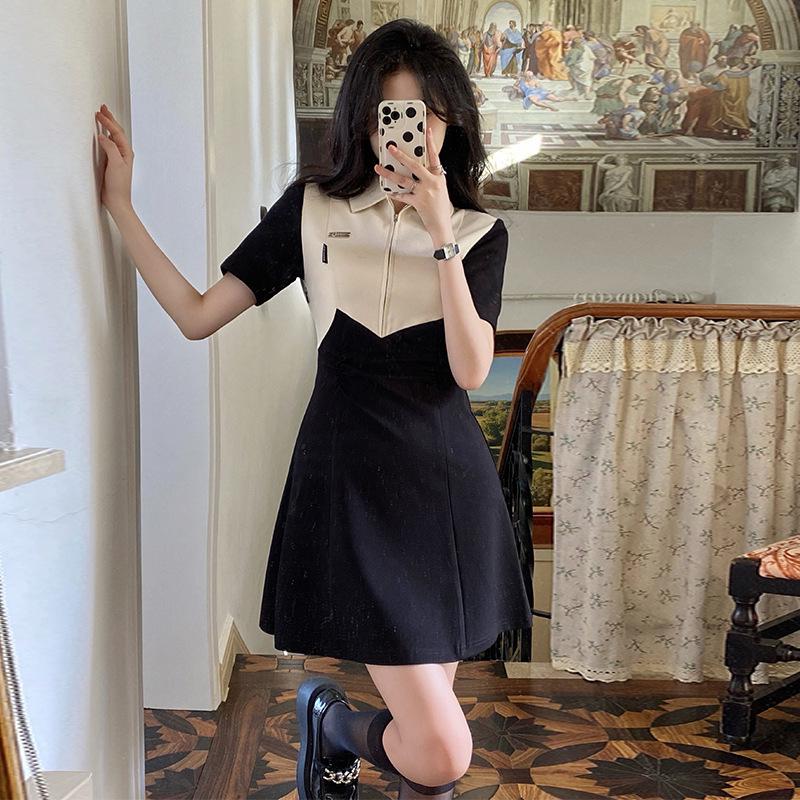 Polo Collar Dress Women's Design Sense Niche Summer New Waist Thin Small Chic Short Skirt