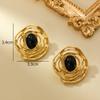 Hollow Round Earrings Women's Gold Retro Stud Earrings Light Luxury High-end Earrings Temperament Exaggerated Earrings