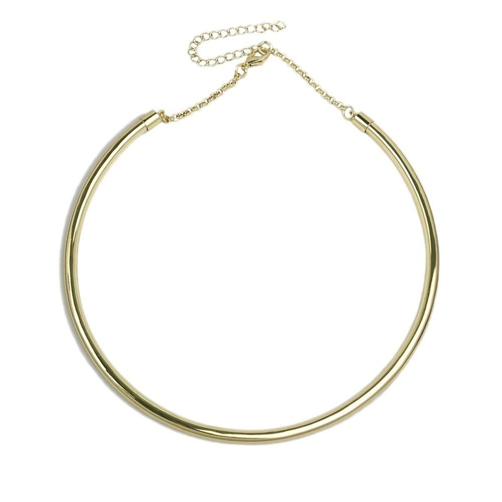 Silver Round Collar Neck Ring Metal Neck Ring Necklace Fashion Round Necklace For Women Men