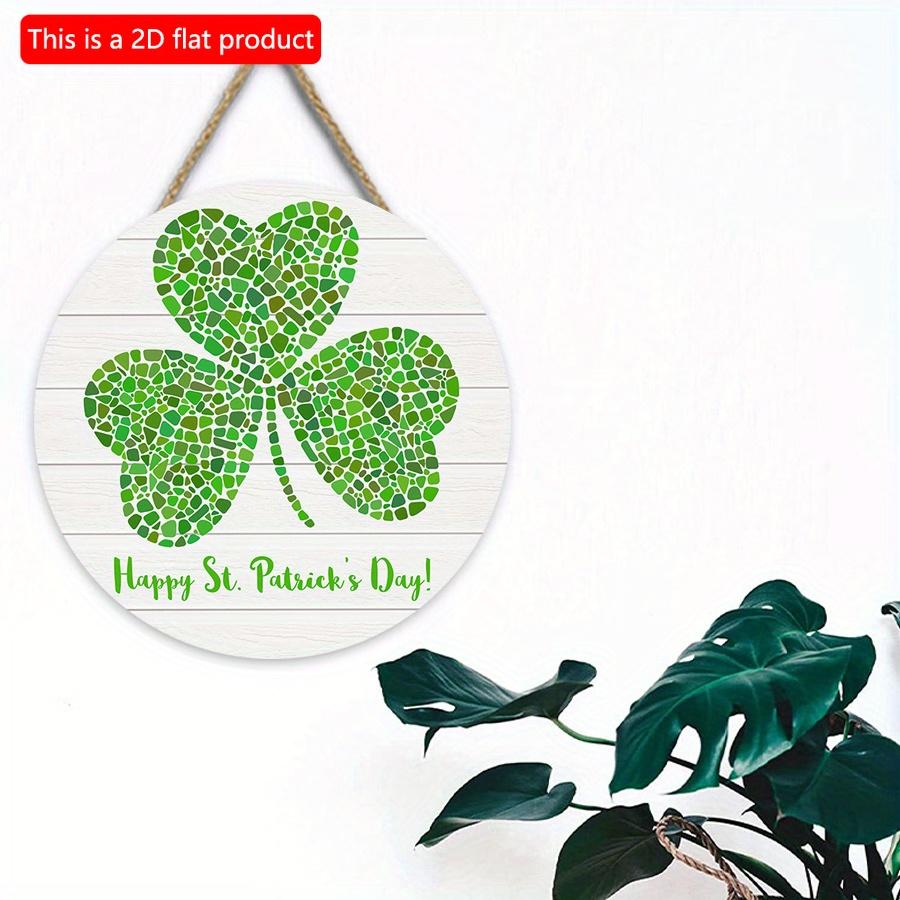 2D Flat 20*20cm1pc Happy St.Patrick's Day Welcome Party Elegant Simplicity Door Decorations Green Lucky Shamrock Leaves Print Hanging Reliable Quality