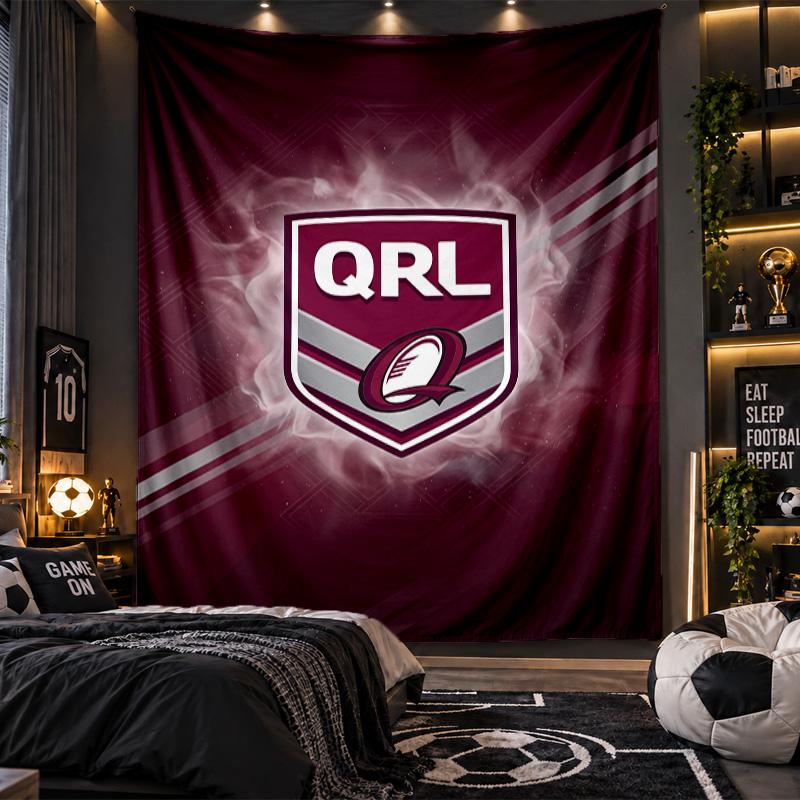 Tapiserie de agățat pe perete Pânză cu imprimeu Queensland Maroons pentru Sufragerie Dormitor Decor Acasă