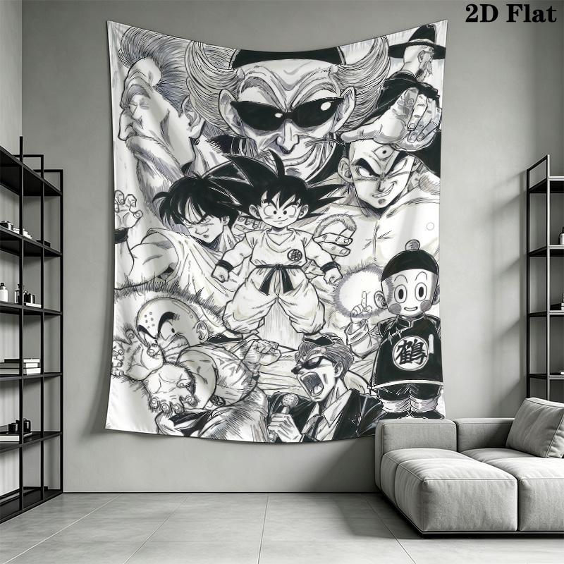 Dragon Ball Wall Tapestry Aesthetic Wall Hanging Printed Fabric Blanket Decorative Tapestries For Bedroom Living Room Home Decor