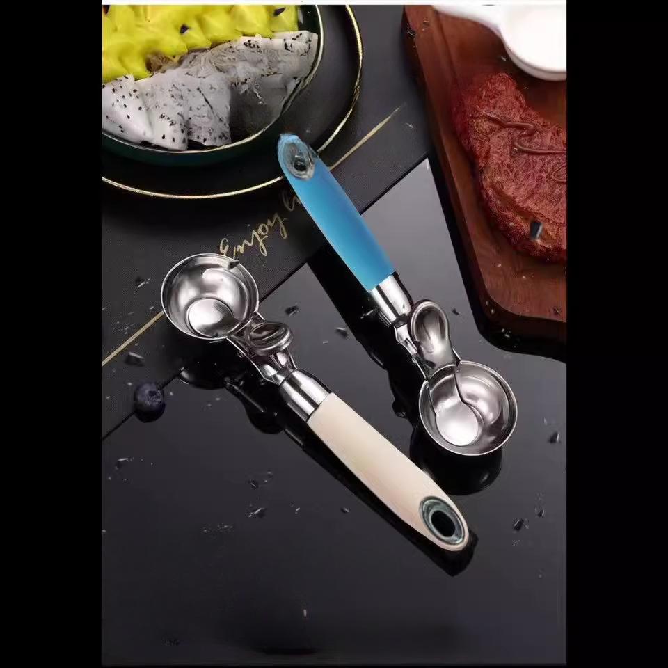 304 Stainless Steel, Ice Cream Scoop, Elastic, Ice Cream Scoop, Fruit Scoop, Watermelon Scoop, DIY Household, Summer Kitchen Small Tool