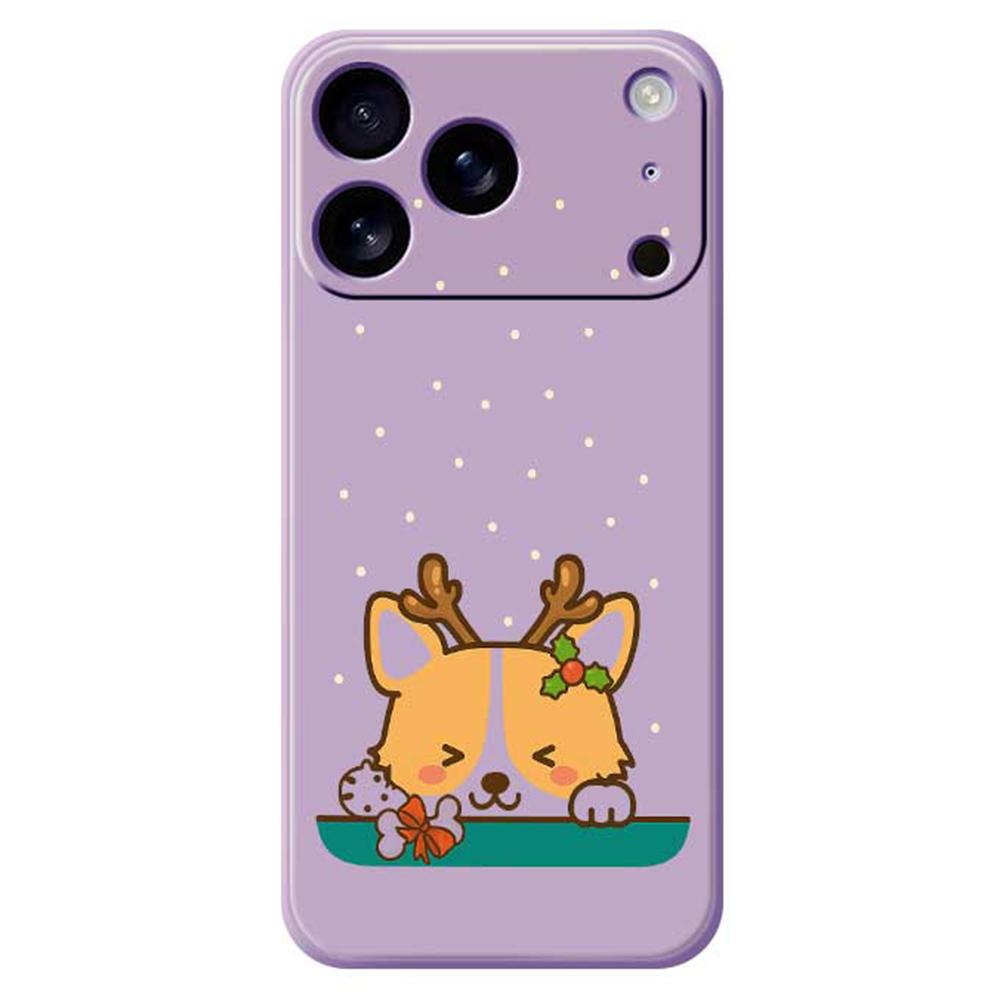 

For iPhone 17 Pro Case Cute Deer Pattern Printing Straight Edge TPU Phone Back Cover Purple