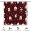 Bathroom Decoration Christmas Shower Curtain with Winter Wonderland Theme Featuring Red Teddy Bears and Snowflakes for Bathroom