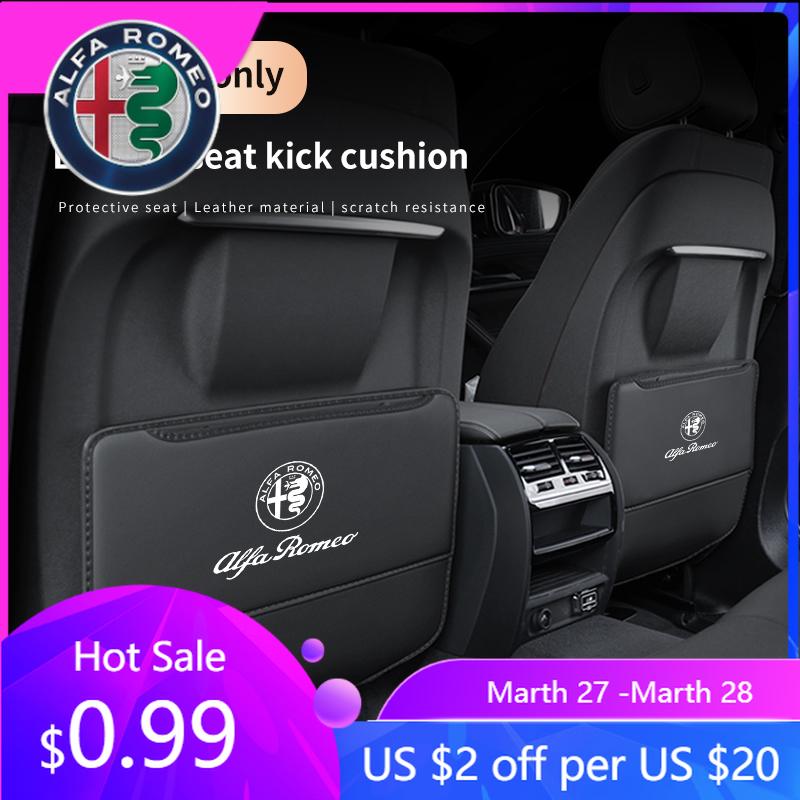 For Alfa Romeo Car Seat Back Protection Anti-Kick Pad Rear Seat Storage Bag Alfa Romeo 147 156 159 Giulia Tonale Stelvio Giuliet
