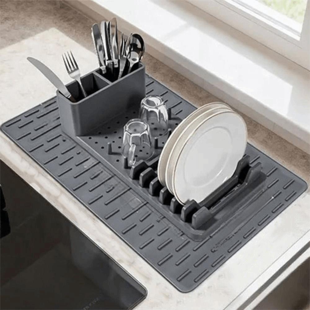 Heat-resistant Dish Drying Mat Folding Sink Dish Organizer Durable Dish Drying Rack Plate Bowl Cup