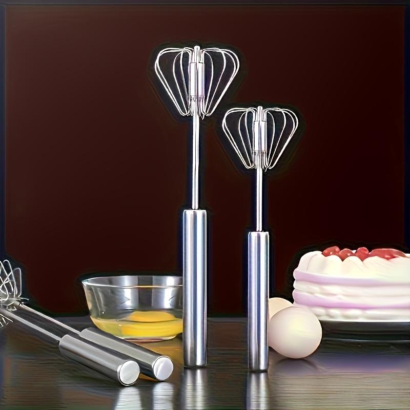 Stainless Steel Semi-Automatic Egg Beater Handheld Manual Whisk for Baking and Cream Mixing
